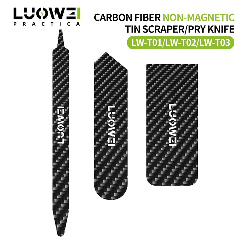 LUOWEI LW-T01 T02 T03 raspador de estaño no magnético de fibra de carbono/herramienta de palanca para reparación de ordenadores de teléfonos móviles herramienta de eliminación de raspador de estaño - imagen 2