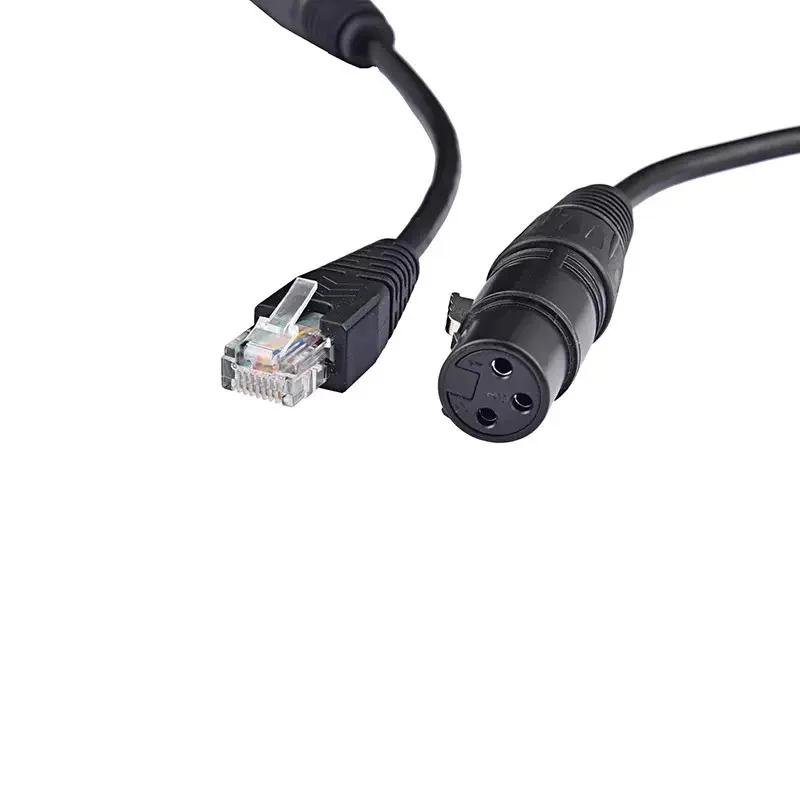 Cable de extensión de conector de red XLR de 3 pines macho y hembra a RJ45 macho para Ethernet Cat5 para serie de controladores de DMX-CON - imagen 5