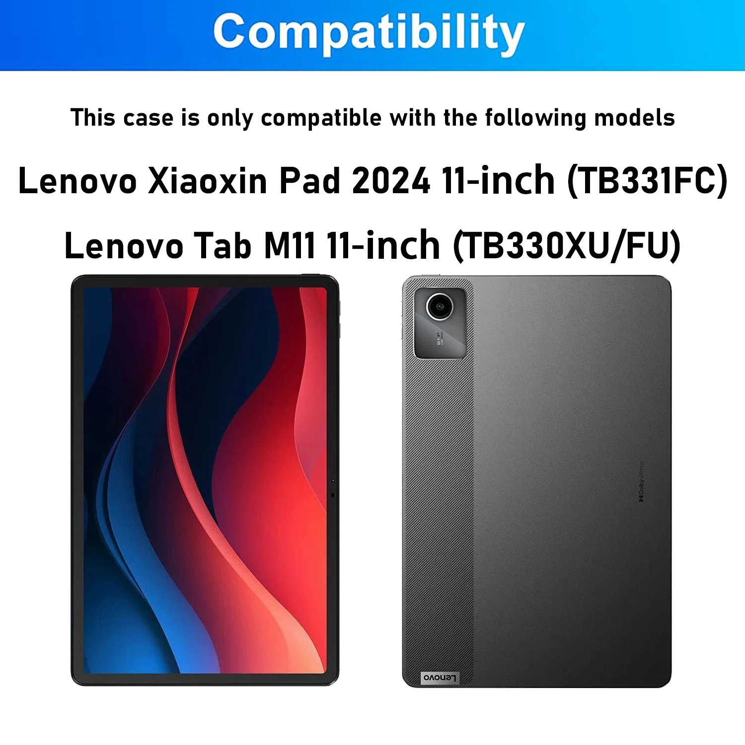 Funda para tableta Lenovo Tab M11 de 11 pulgadas TB-330FU/XU, funda para teclado para Lenovo Xiaoxin Pad 2024, funda de 11 pulgadas TB-331FC - imagen 2