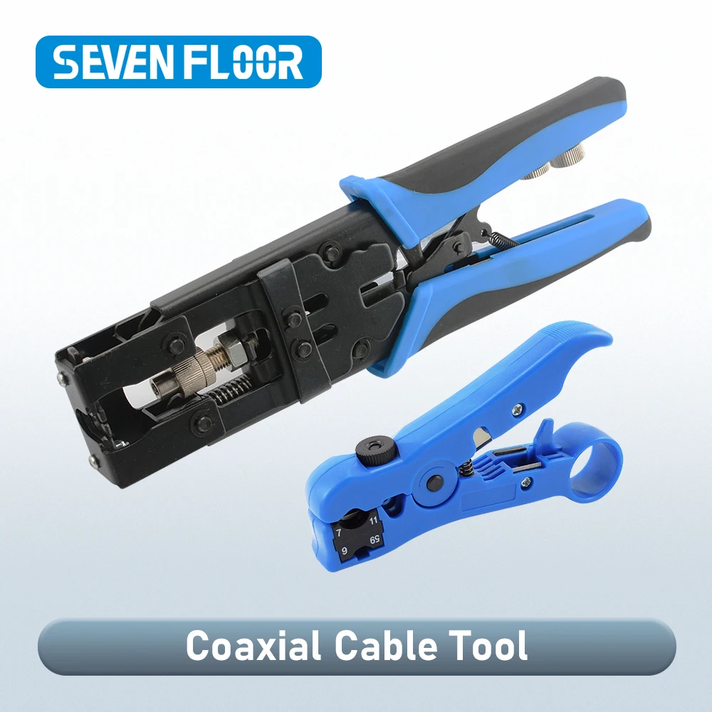 Juego de alicates de compresión para conector F/BNC/RCA RG-58/59/62/6(3C/4C/5C), Kit de pelacables, herramienta de instalación de cámara CCTV