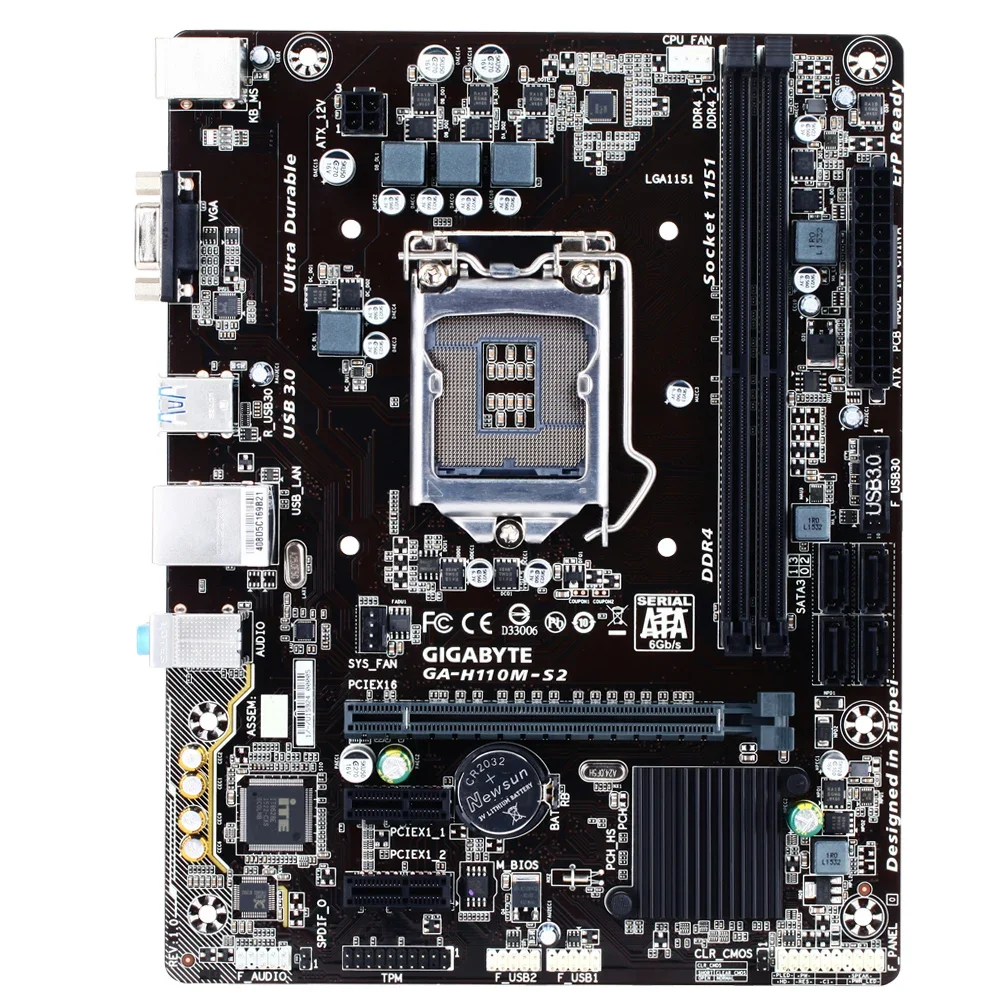 Placa base GIGABYTE GA-H110M-S2 H110 LGA 1151 i3 i5 i7 DDR4 32G - imagen 2