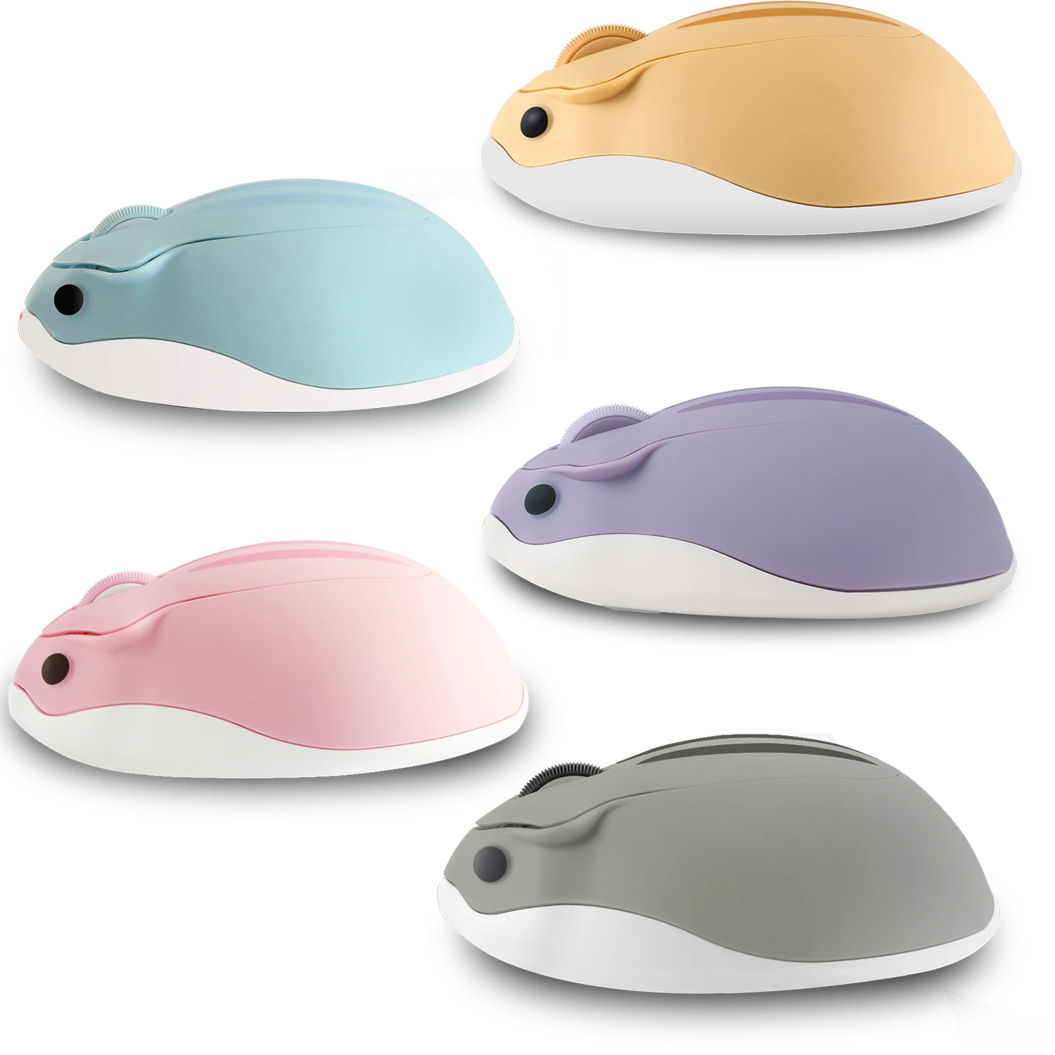 CHUYI 2,4G ratón óptico inalámbrico lindo hámster diseño de dibujos animados ratones de ordenador ergonómico Mini ratón de oficina para juegos 3D regalo para niños - imagen 5