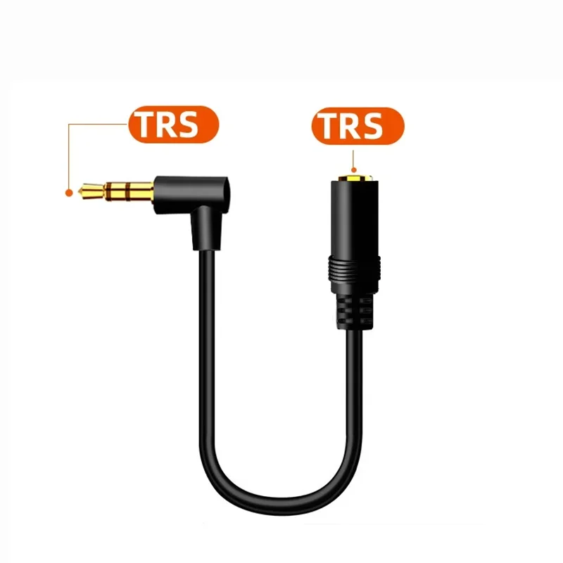Cable de extensión para auriculares, 90 grados, 3,5mm, TRS/TRRS, conector macho a hembra, Cable de Audio para PC, MP3, Smartphone, tableta, altavoz, auricular - imagen 2