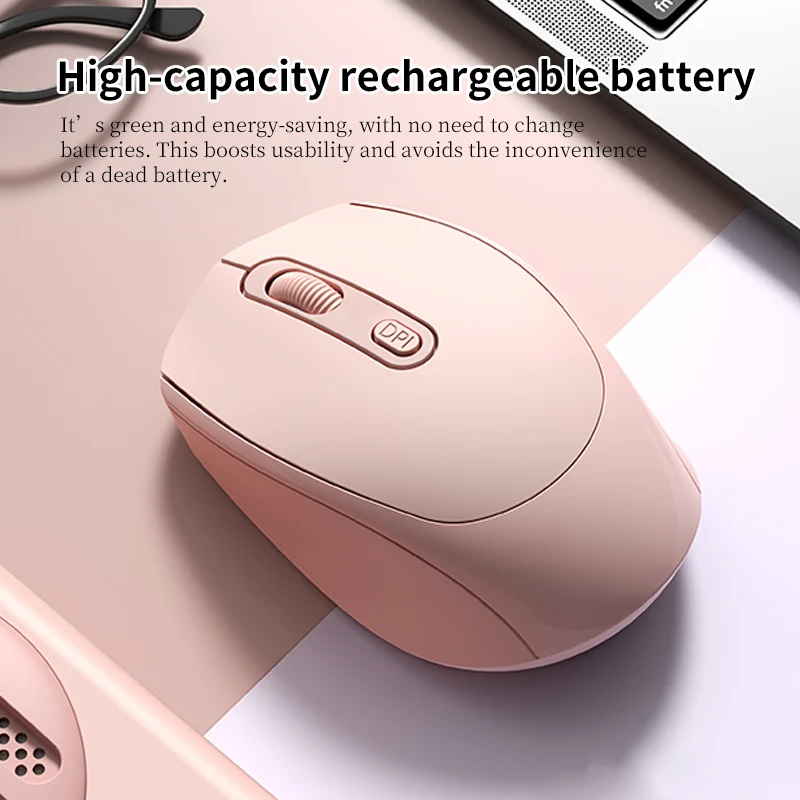Ratón inalámbrico recargable para ordenador, Mouse inalámbrico Compatible con Bluetooth de 2,4G, USB, silencioso, para PC, portátil, Macbook y tableta - imagen 2