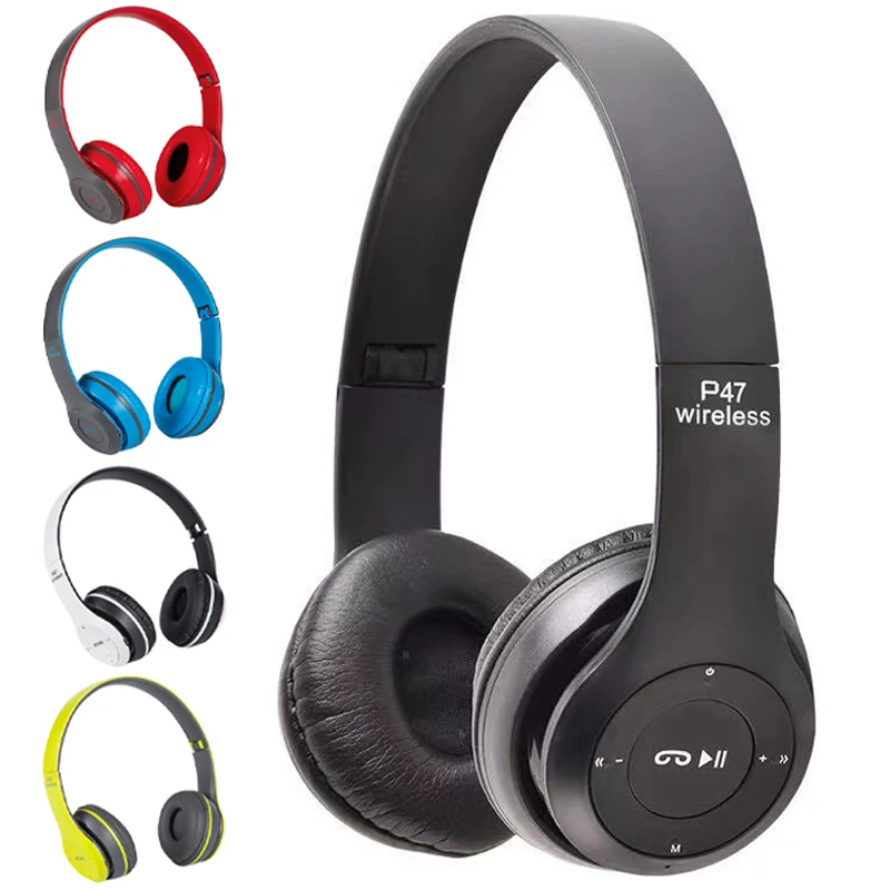 Auriculares inalámbricos P47 5,0 auriculares Bluetooth serie plegable estéreo HiFi bajo juego deportivo auriculares con micrófono para juego de teléfono inteligente