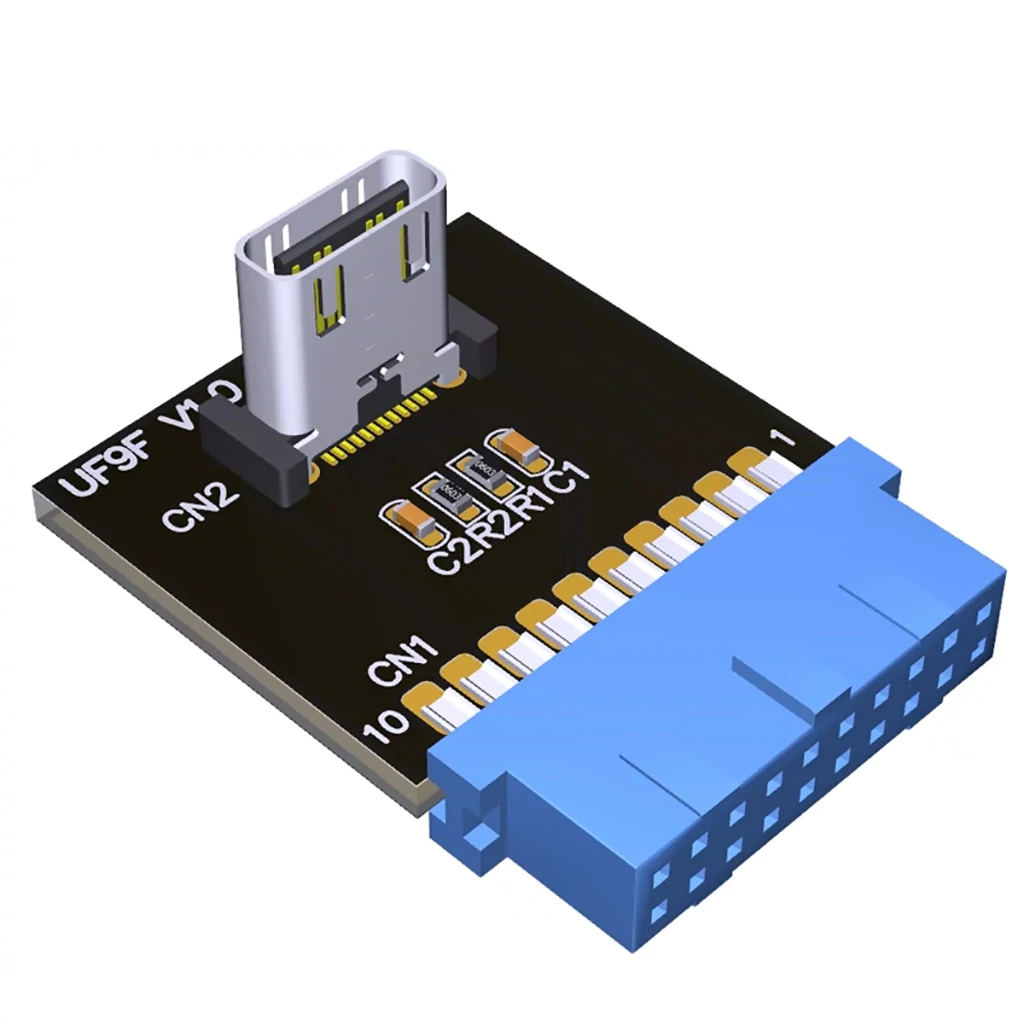 Conector adaptador USB3.0 de 19 pines a tipo E, convertidor USB 3,0 de 5G/bps de 19 pines para placa base de PC de Panel frontal tipo C - imagen 4