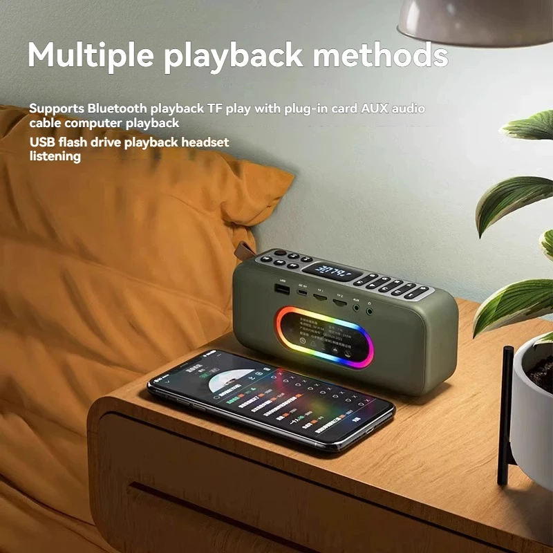 Altavoz Bluetooth Retro SANSUI F36 18W Mini altavoz doble Radio para personas mayores reproductor de música enchufable altavoz portátil compatible con FM/TF/AUX - imagen 5