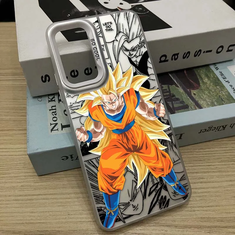 D-Dragon Ball Goku Anime para Redmi Note 14 13 12 11 10 9 8 Pro Plus funda de teléfono plateada colorida - imagen 3