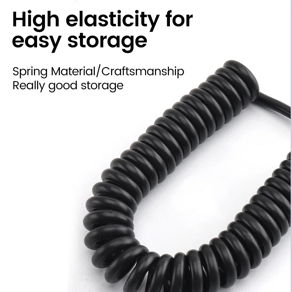 Cable de carga rápida tipo C de 35CM a 1,6 M 66W, cargador de teléfono telescópico de resorte para coche, Cable USB para Samsung, Xiaomi, Redmi, Cable USB C - imagen 3