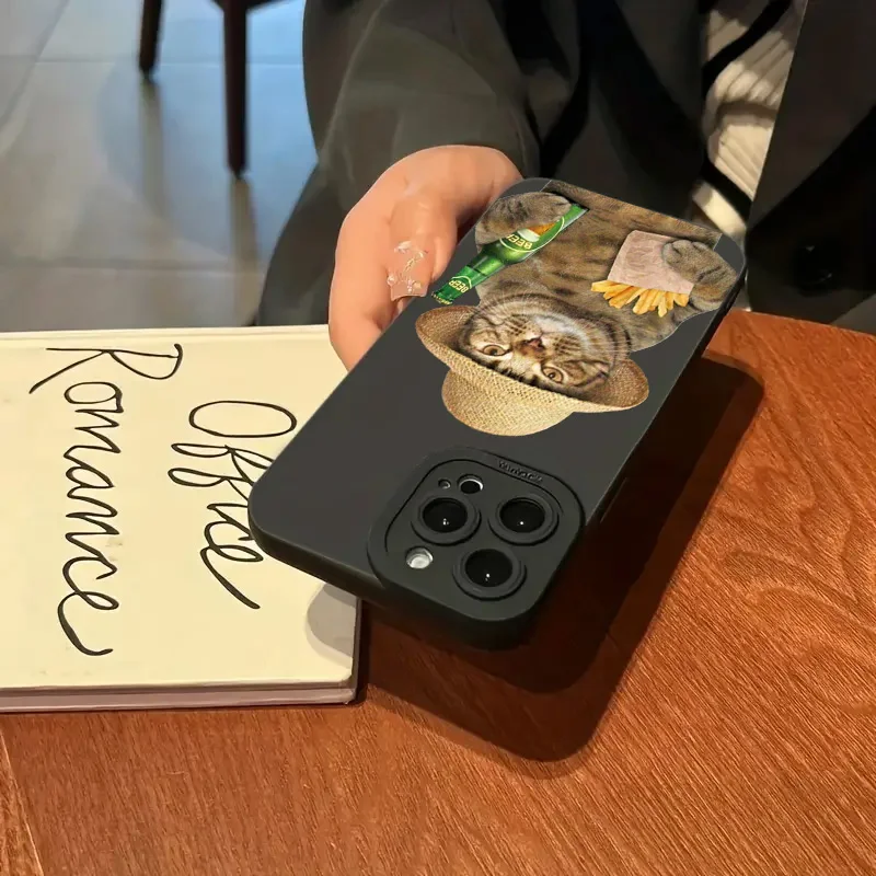 Funda de teléfono de silicona con diseño de gato y cerveza bonita para Samsung Galaxy S25 S24 S23 S22 S21 Ultra Plus FE A06 A26 A33 A56 A34 A54 - imagen 4