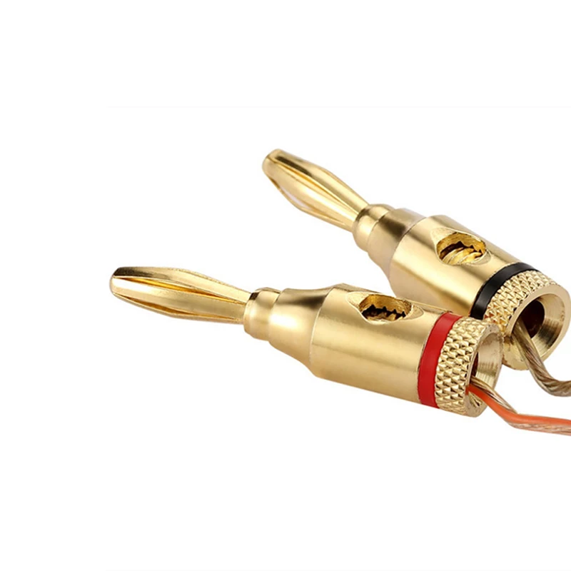 Conector de altavoz de Audio de 4mm, conector Banana, Cable Musical, adaptador de Cable, conectores de Pin de altavoz chapados en oro C5, 2/4/10 Uds. - imagen 5