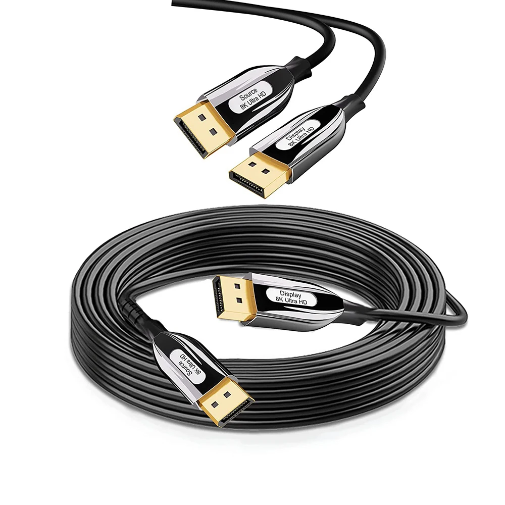 Cable Displayport 1.4 de fibra óptica 8K de 10M/15M/20M, compatible con 8K @ 60Hz, 4K @ 144Hz de alta velocidad 32,4Gbps compatible con Visual 3D, auriculares VR - imagen 2