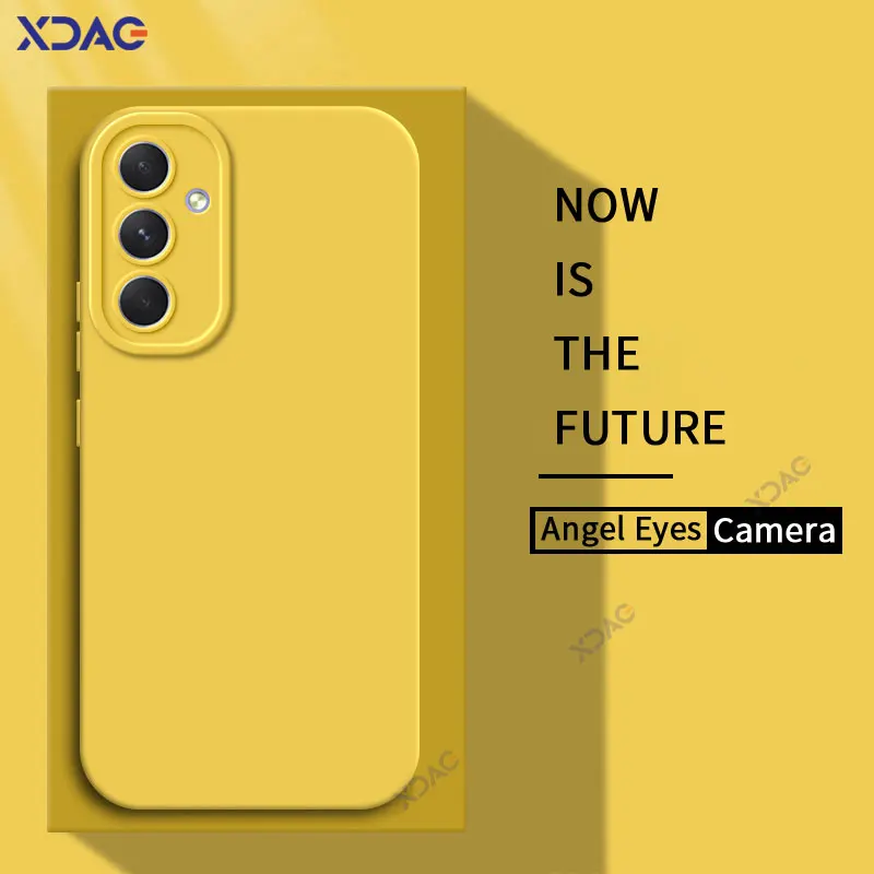 Fundas de silicona líquida cuadradas de Ojos de Ángel de lujo para Samsung Galaxy A55 5G 360, funda protectora suave para teléfono móvil SamsungA55 - imagen 2