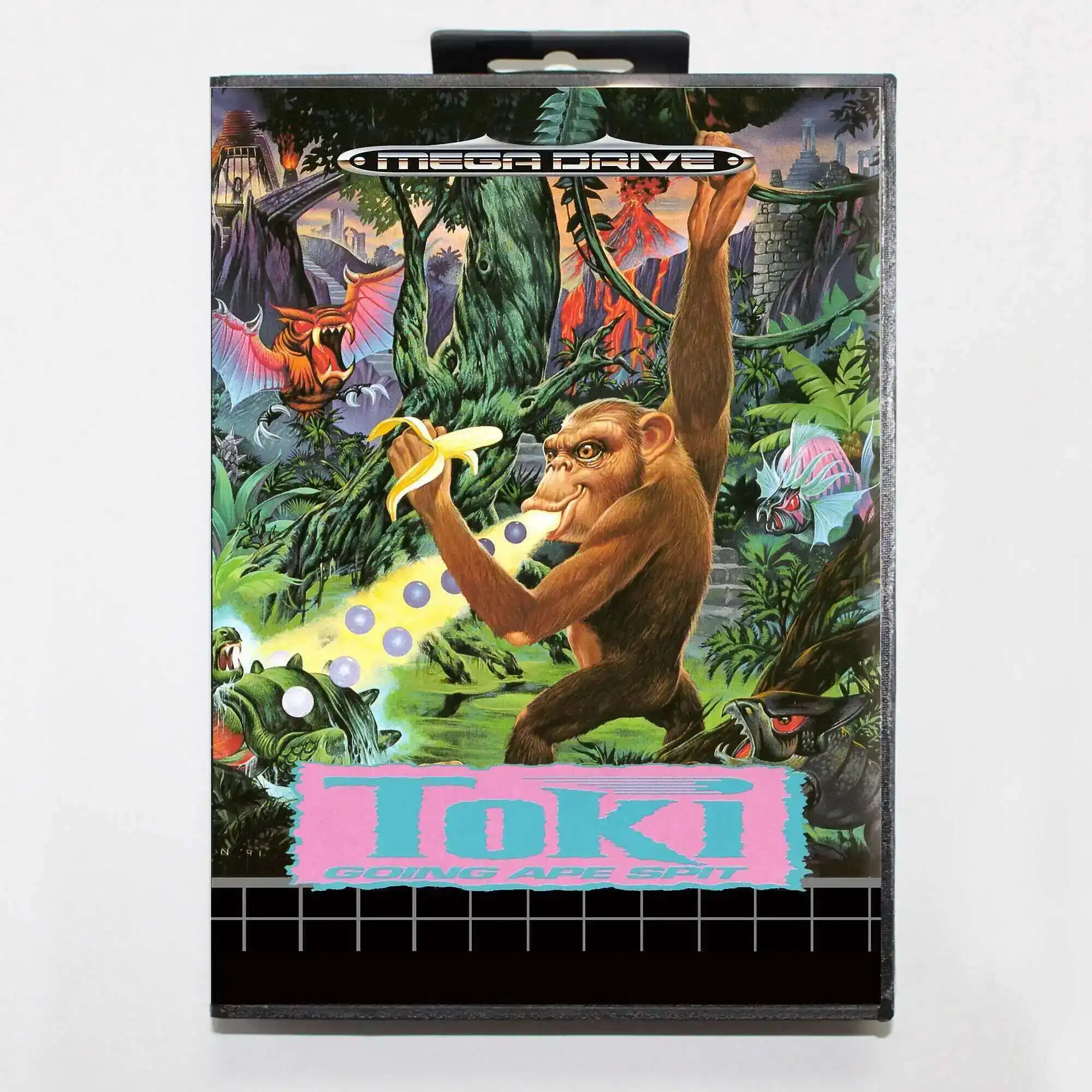 Tarjeta de juego Toki MD con caja europea para sistema Sega Genesis Megadrive de 16 bits