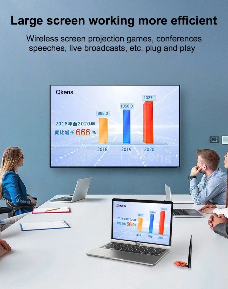 Transmisor de Audio y vídeo inalámbrico de 100m, adaptador de pantalla receptor, extensor HDMI para cámara, portátil, PC a proyector de TV - imagen 5