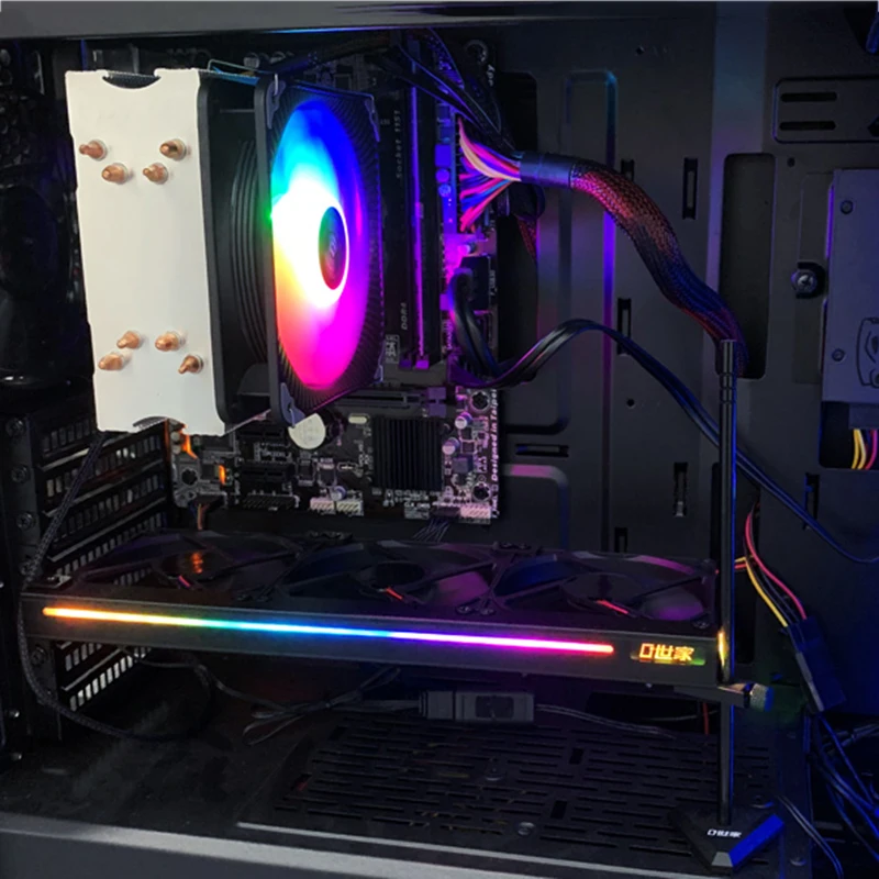 TEUCER C270H ventilador de refrigeración de tarjeta gráfica lado Universal 5V 3Pin ARGB GPU enfriador soporte de tarjeta de vídeo caja de PC de escritorio accesorios DIY - imagen 3