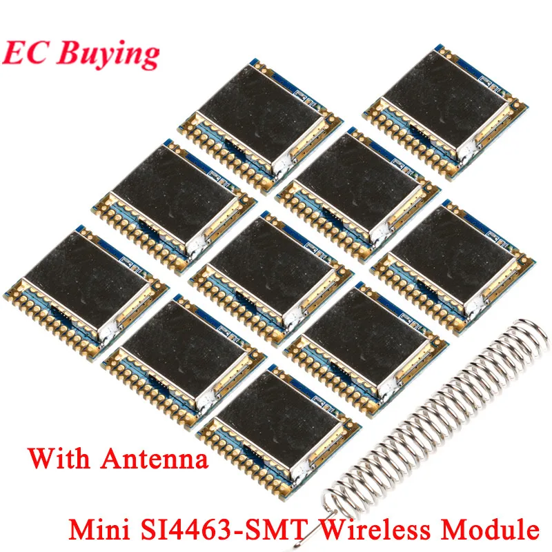 10 uds/1 unidad Mini módulo transceptor inalámbrico remoto SI4463 433Mhz con antena de resorte de larga distancia 2000M 1,8-3,6 V XL4463-SMT - imagen 2