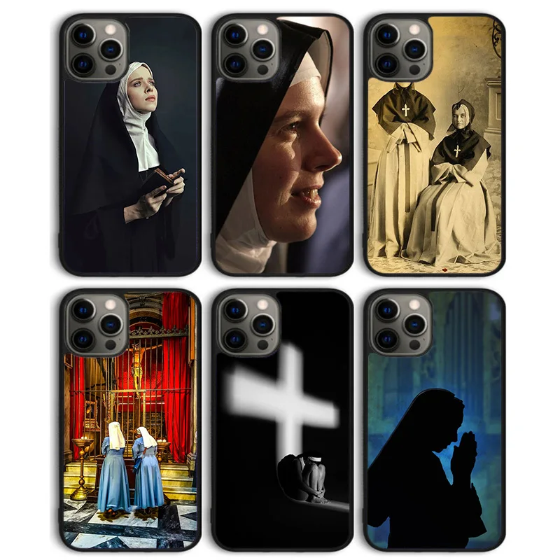 Funda trasera para teléfono Jesús monja hermana para iPhone 17 Air 16 15 14 13 11 12 Pro Max PlusS Fundas Coque