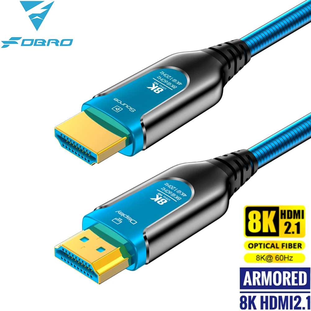 Cable de fibra óptica 8K HDMI 120, 48Gbps, 8K, 60Hz, 4K, 2,1Hz, Ultra alta velocidad, dinámico, HDR, eARC, HDCP, para proyector HD TV Box - imagen 2