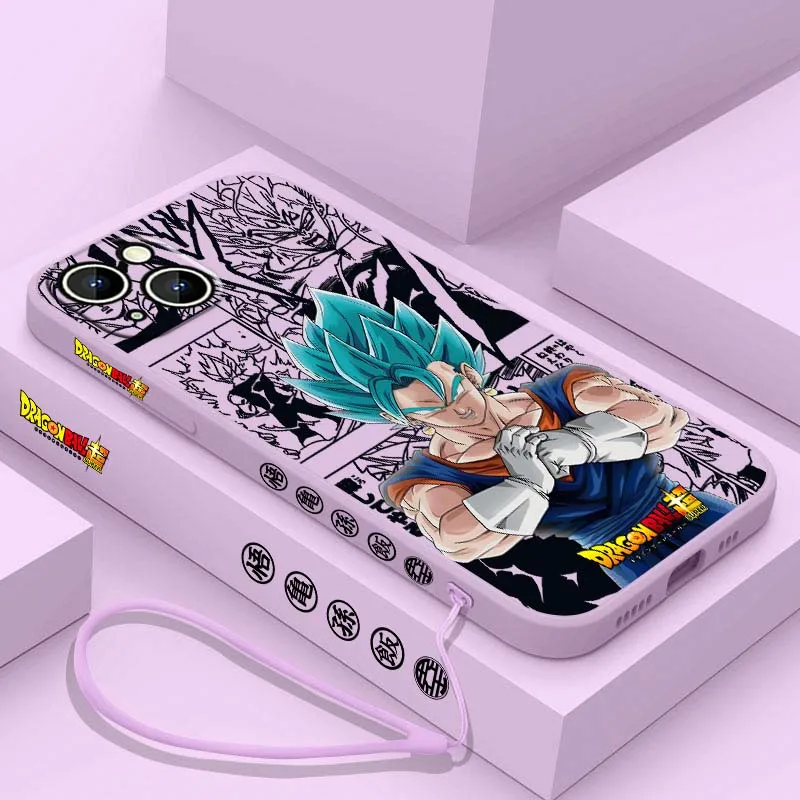D-Dragon Ball Saiyan funda de Anime para Apple iPhone 17 16 15 14 13 12 11 Air Mini Plus Pro Max funda de teléfono con cuerda izquierda líquida - imagen 5