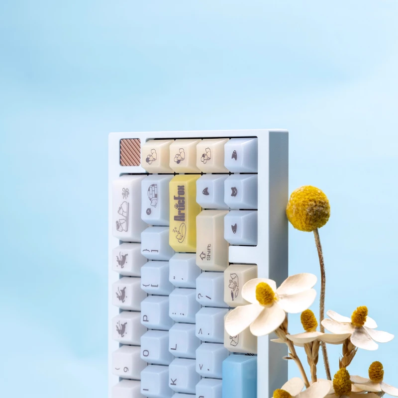 Juego de teclas con tema de niebla de zorro cubierto de hielo, perfil de cereza PBT, 116 teclas, teclas originales personalizadas hechas a mano para regalo de teclado mecánico - imagen 2