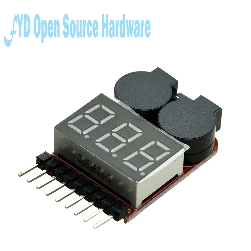 1-10 Uds. Comprobador y alarma de voltaje LiPo 1-8S: pantalla Digital de doble función con zumbador para Dron RC, UAV, paquete de batería 18650 - imagen 3