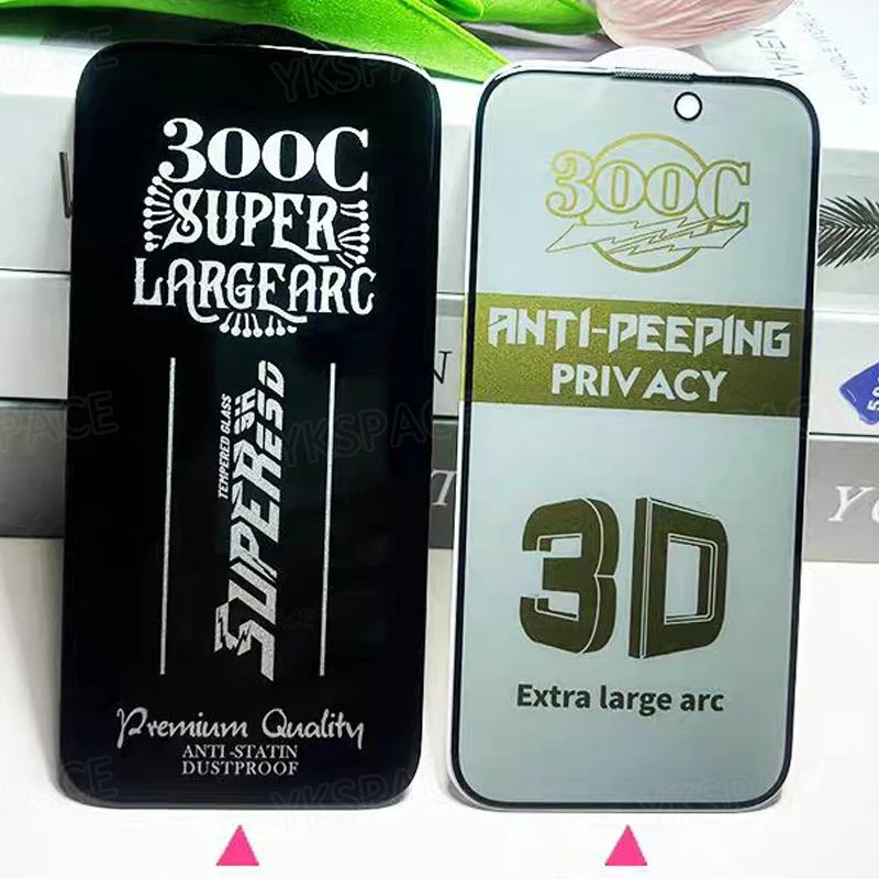 2 uds 300C 0,5 MM de espesor Anti espía privacidad vidrio templado para iPhone X XR XS 11 12 13 14 15 16E 16 17 Pro MAX Plus Protector de pantalla - imagen 2