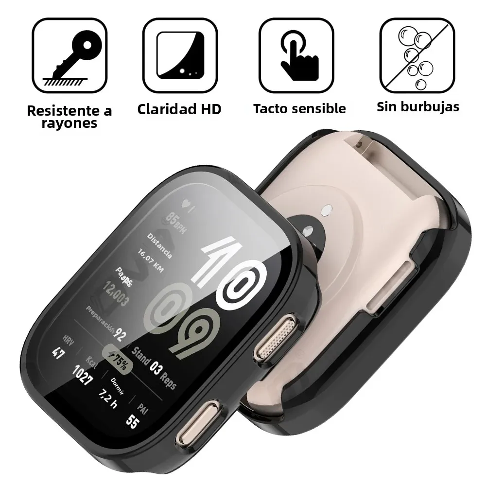 Vidrio + funda para Amazfit Bip 6 Protector de pantalla de vidrio templado y parachoques protector de PC duro para accesorios Amazfit Bip6 - imagen 4