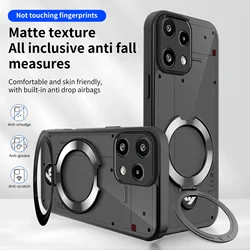 Para Nothing Phone 3A Lite funda dura de PC mate transparente anillo soporte funda protectora trasera para Nothing Phone3 3A 2A 1 Shell