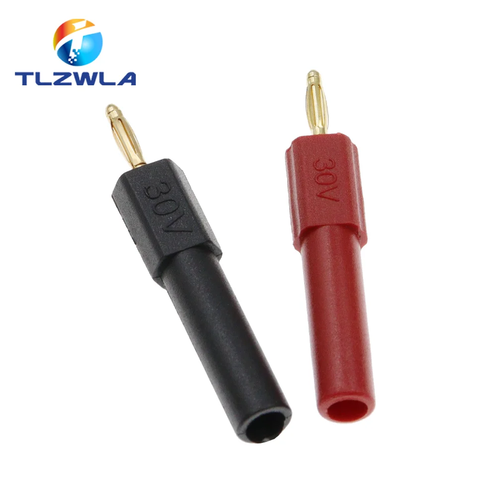 4 Uds. Mini conector Banana macho chapado en oro de 2MM a conector hembra de 4MM adaptador de 2MM a 4MM - imagen 2