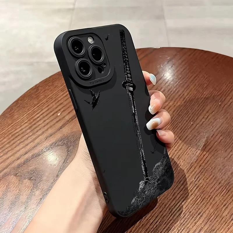 Para iPhone 17 16 15 14 13 12 11 Pro Max Funda la espada patrón creativo Funda protectora para iPhone XS Max XR 17 Air 16e Funda - imagen 2