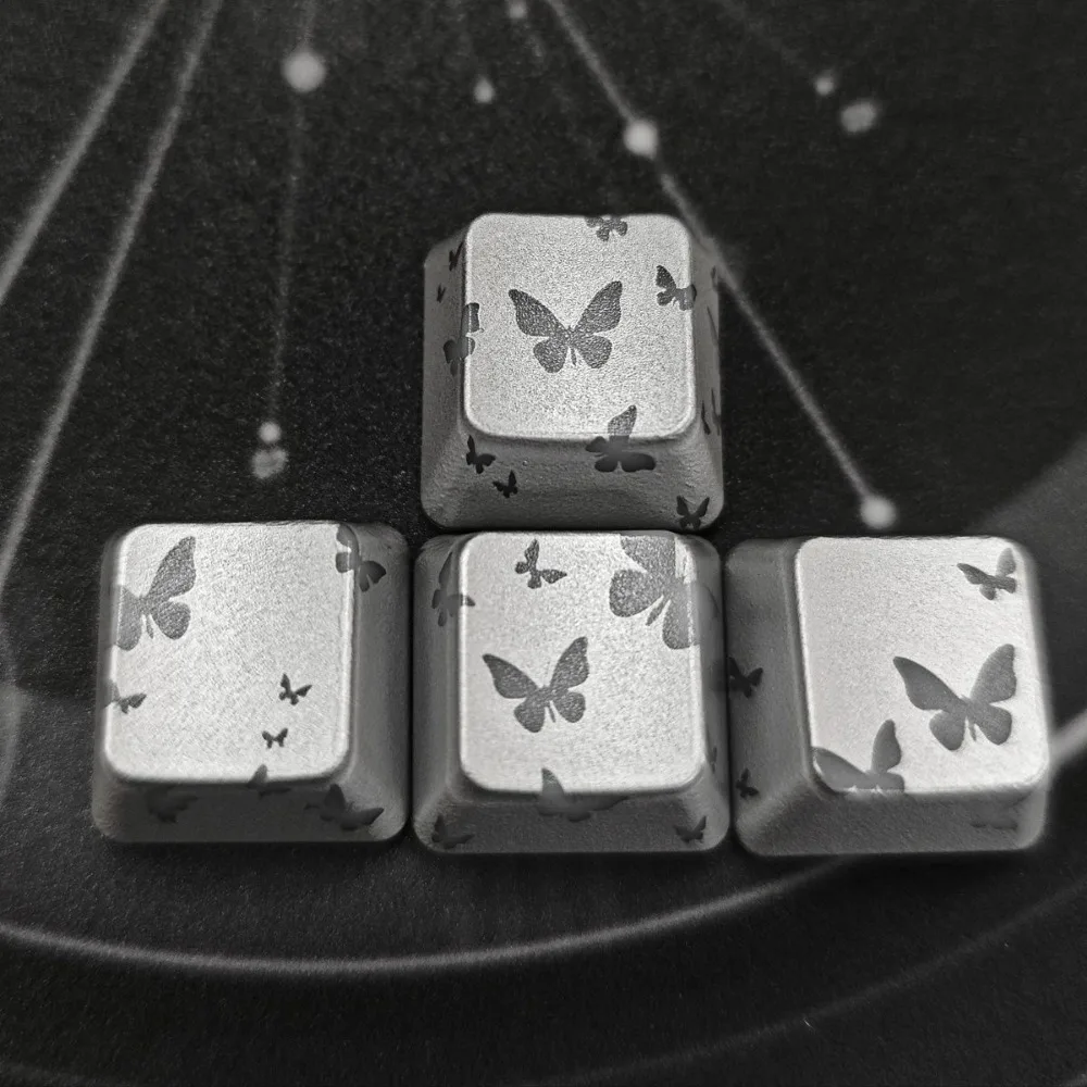 Teclas con estampado de mariposas, patrones personalizados, eje magnético transparente, teclas mecánicas resistentes a mariposas, altura OEM - imagen 4