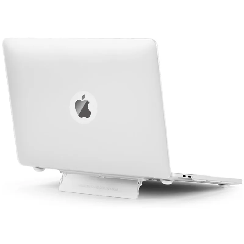 Funda de portátil transparente mate con soporte plegable oculto para Macbook Air 13,6 M4 15 M3 Mac Book Pro 13 M1 M2 14 M4 16 2025 funda - imagen 2