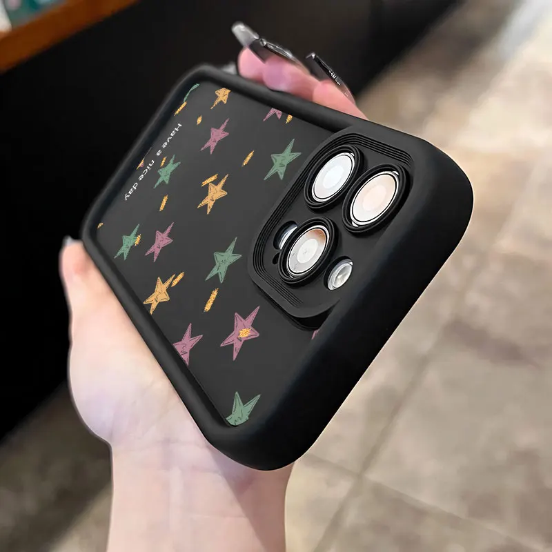 Funda de teléfono para OPPO Reno 13 F 13FS 5G /Reno13 F FS 4G, funda protectora de silicona suave con forma de corazón de amor y estrellas a la moda - imagen 5