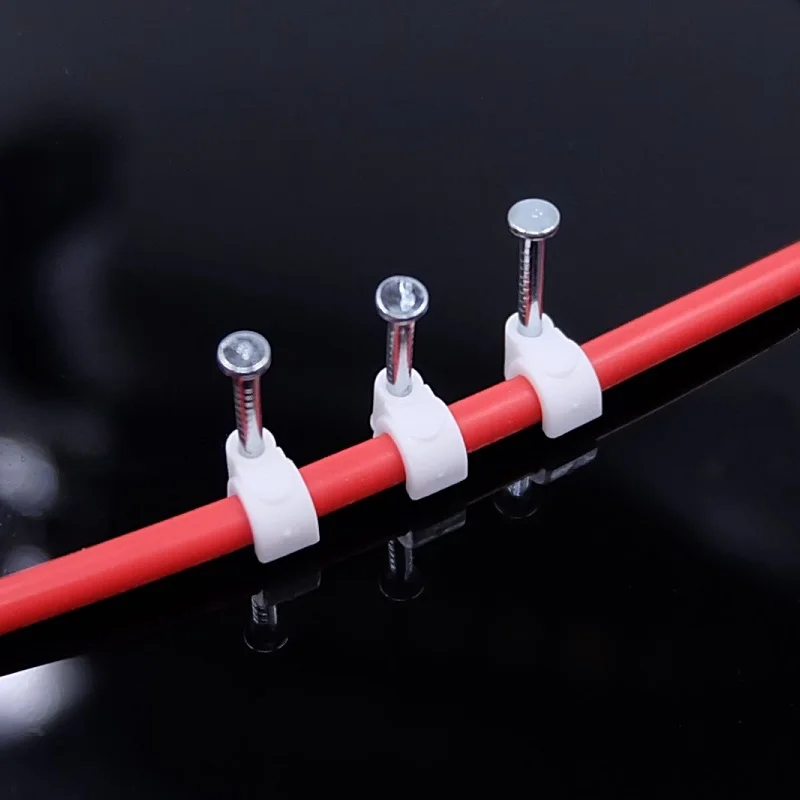 Clips redondos para cables de 3/4/5/6/7/8/9/10mm, gestión en forma de C, nailon, clavos de acero al carbono, soporte de pared circular, 30 piezas - imagen 2