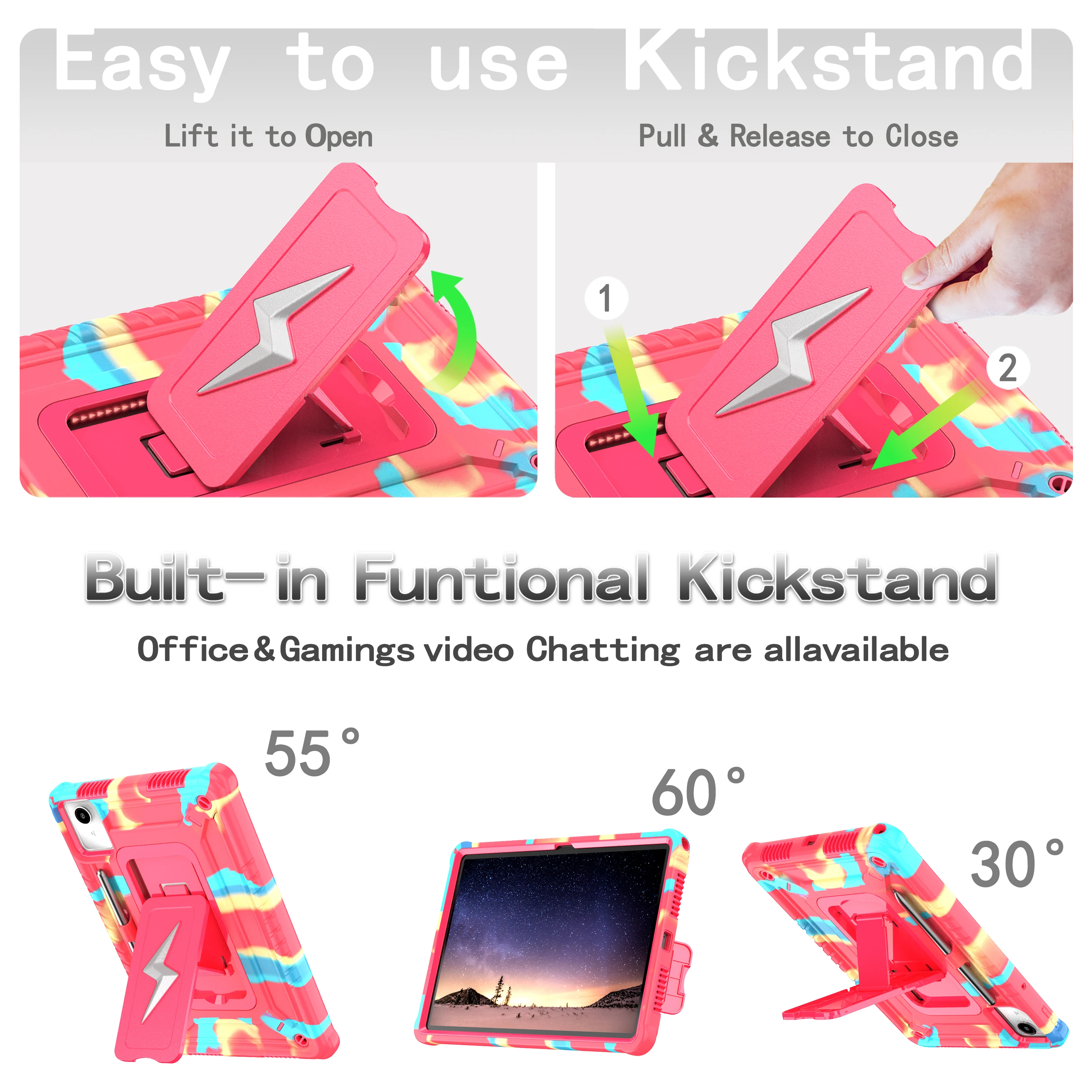 Funda híbrida para Lenovo Xiaoxin Pad 11 2025 2024 Idea Tab K11 Gen2 M11 TB335FC TB336FU TB330FU TB331FC cubierta con soporte incorporado - imagen 3