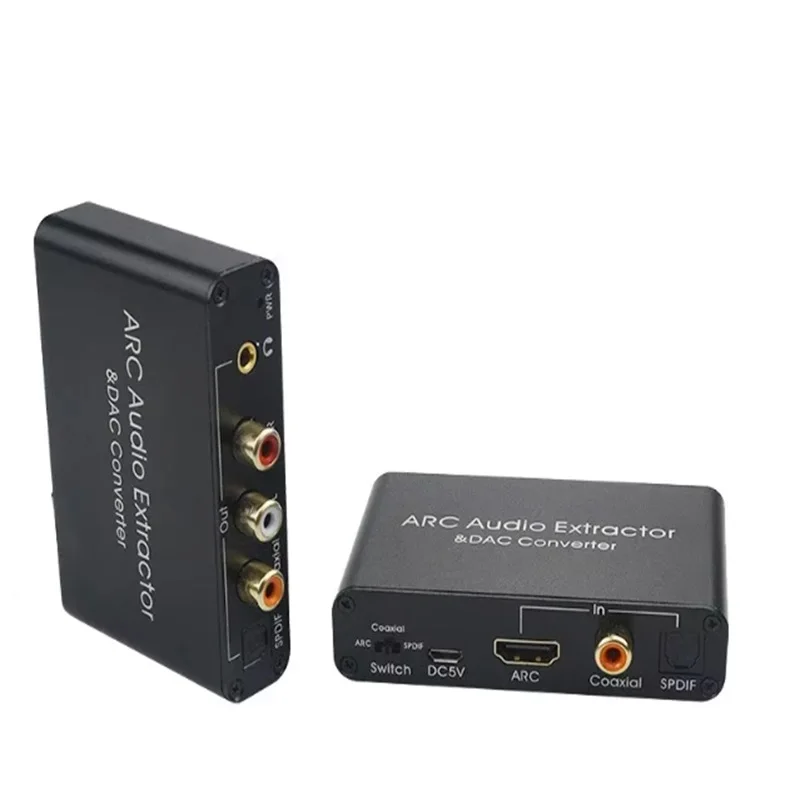 Adaptador convertidor DAC Extractor de Audio HDMI ARC Digital óptico SPDIF Coaxial a analógico 3,5mm L/R estéreo DAC convertidor de Audio HDMI - imagen 5