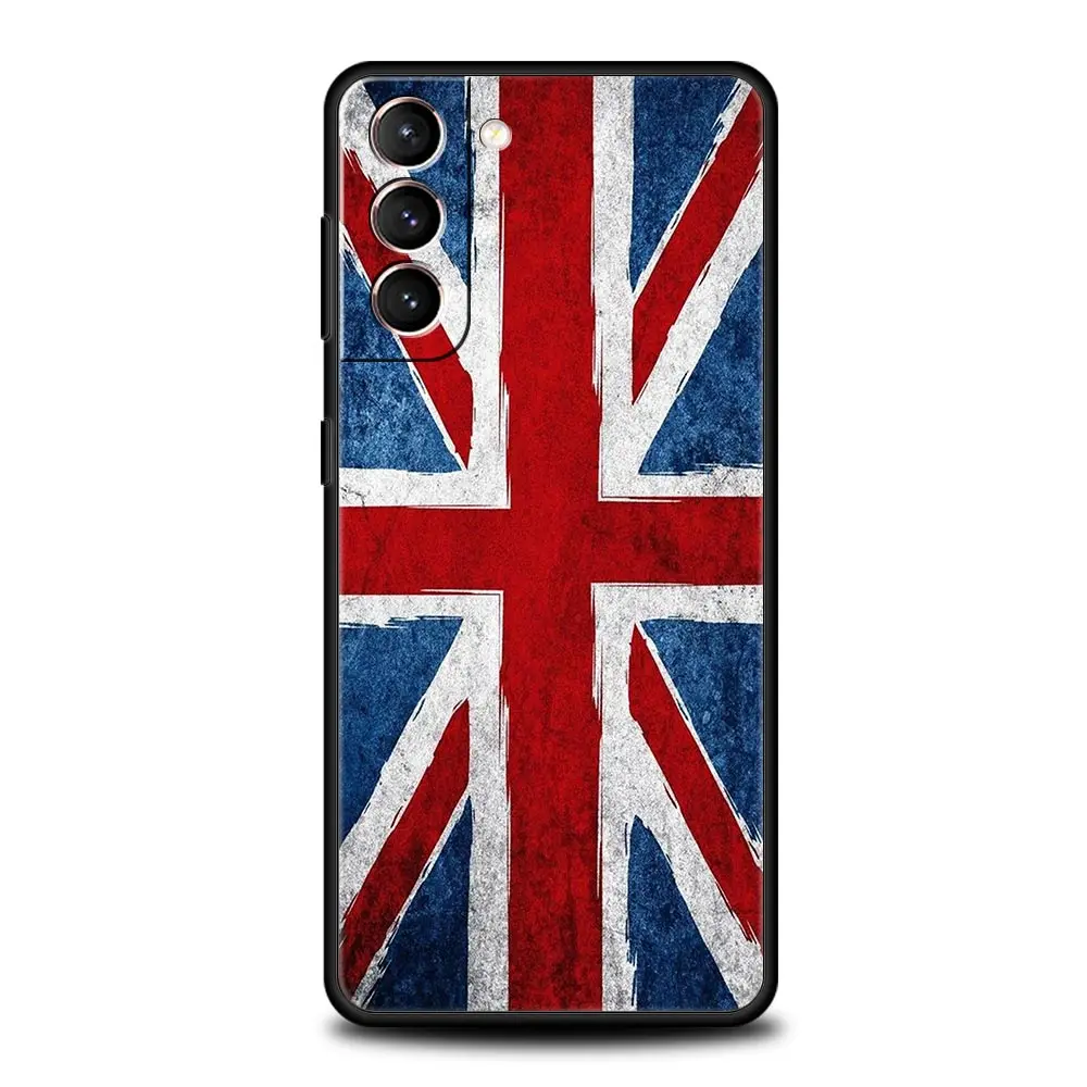 Funda de teléfono para Samsung Galaxy S24, S23, S22 Ultra, S20, S21 FE, 5G, S10, S9 Plus, S10E, S8, S7 Edge, cubierta de silicona suave, banderas de Inglaterra y Reino Unido - imagen 3