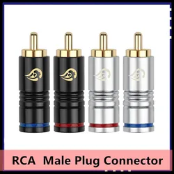Conector RCA HiFi fibra de carbono, cobre chapado en oro