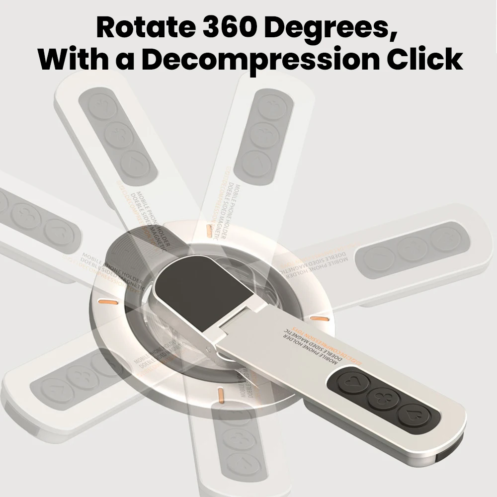 Soporte giratorio magnético de doble cara para teléfono, anillo multifunción, soporte para teléfono móvil, soporte adhesivo portátil de doble cara para perezosos - imagen 5