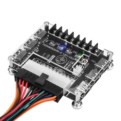 Placa de ruptura de fuente de alimentación ATX de 24 pines y Kit de caja de acrílico adaptador de módulo conector de alimentación compatible con 12V -12V 5V 5VSB 3,3 V