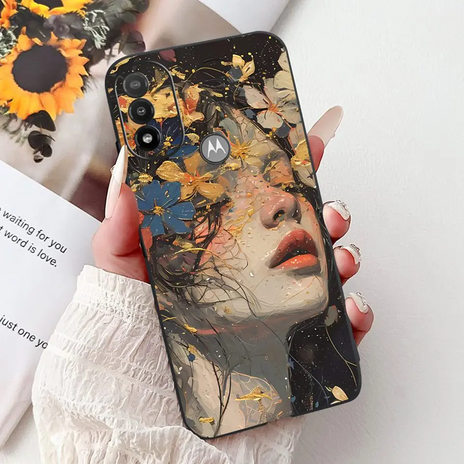 Para Motorola Moto E20 E30 E40 Funda Popular Funda de flores Funda de silicona suave para MotoE20 XT2155 XT2158-6 parachoques MotoE30 Funda nuevo - imagen 3