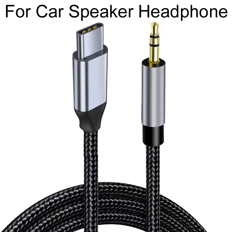 0,5 M/1 M/1,5 M/2M tipo C USB C a conector de 3,5mm Cable de Audio auxiliar adaptador de auriculares para altavoz de coche para Samsung Xiaomi Huawei tipo C C