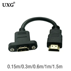 Cable HDMI Extensión Macho-Hembra 1m Chapado Oro Panel Montaje