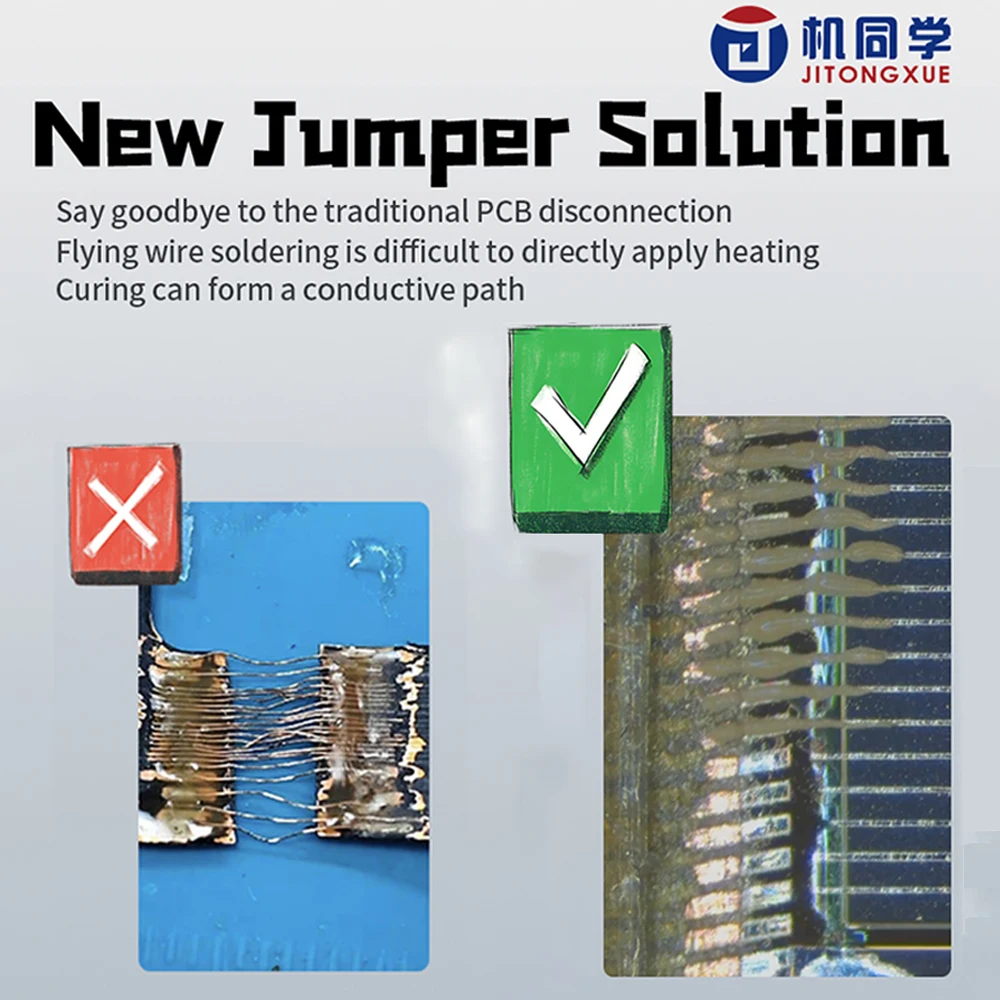 JITONGXUE-Juego de pasta de plata conductora de alambre volador F1, para reparación de teléfonos móviles, placa base PCB, herramienta de reparación de línea de pantalla de cable roto - imagen 2