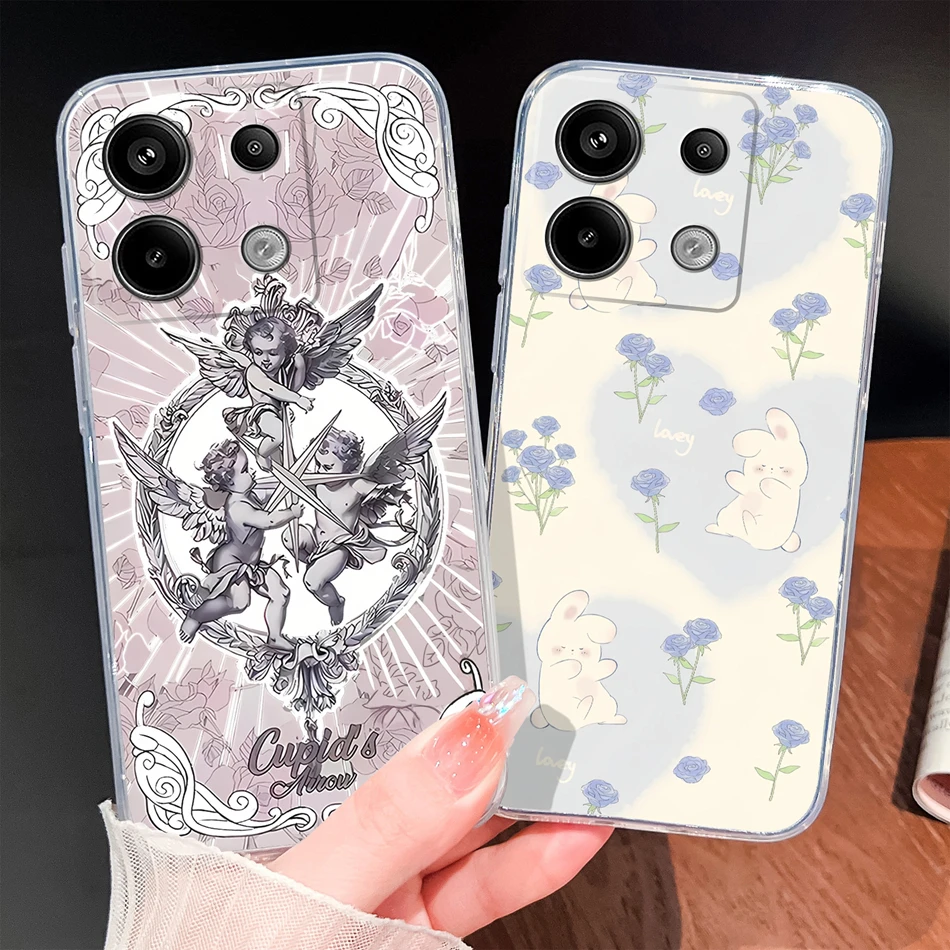 Para Xiaomi Poco X6 Pro 5G funda de teléfono lindo dibujos animados suave TPU transparente silicona parachoques ligero para Poco X 6 carcasa protectora - imagen 3