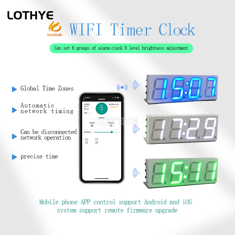 Módulo de reloj de servicio de tiempo WiFi que da tiempo automáticamente al reloj electrónico Digital DIY a través de la red inalámbrica - imagen 3
