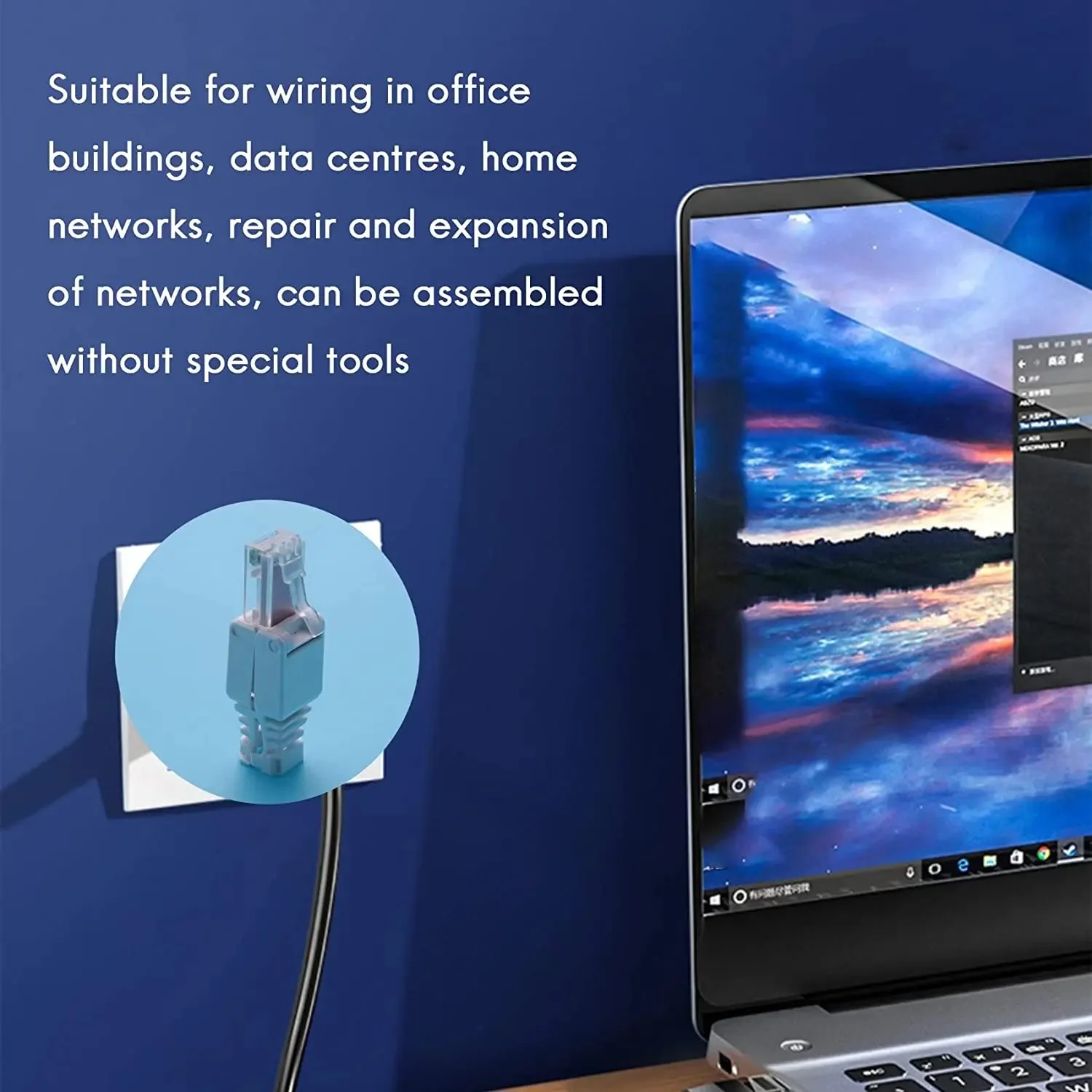 ZoeRax-conector RJ45 CAT6, enchufes de terminación Ethernet, Cable de 23AWG a 26AWG, instalación de enchufe de Internet sin Toolless - imagen 4