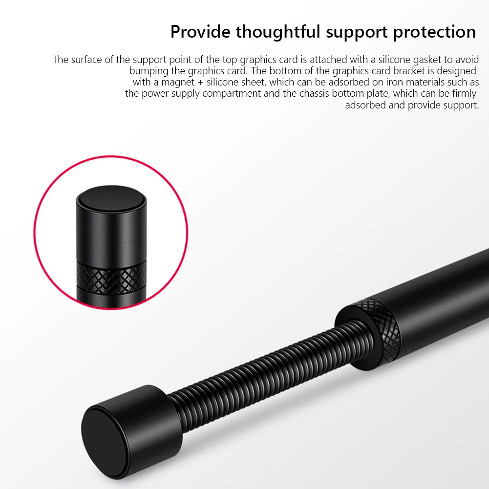 Soporte para tarjeta gráfica GPU, tornillo giratorio telescópico ajustable, soporte para tarjeta de vídeo de aleación de aluminio, accesorio para funda de PC de escritorio - imagen 4