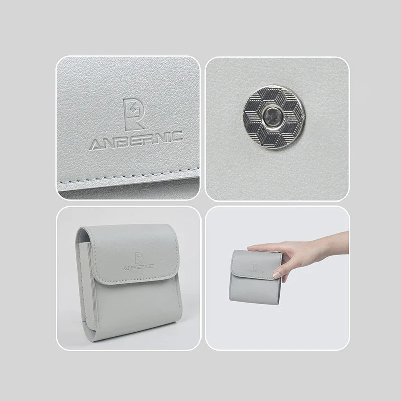 Bolsa de almacenamiento para consola de juegos ANBERNIC RG35XXSP, bolsa de almacenamiento para consola portátil plegable clásica, bolsa de almacenamiento de cuero PU - imagen 4